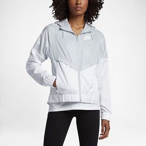 Nike White & Silver Windbreaker